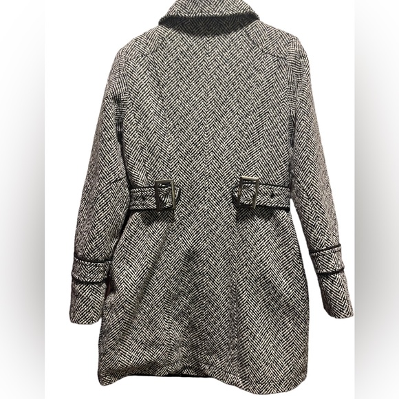 ** ESPRIT Vintage Black and White Wool Coat - Picture 3 of 11